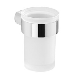 GEDY PI10-13 PIRENEI WALL SATIN GLASS TOOTHBRUSH HOLDER WITH CHROME MOUNT
