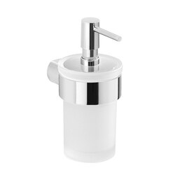 GEDY PI81-13 PIRENEI WALL MOUNT FROSTED GLASS SOAP DISPENSER WITH CHROME MOUNT