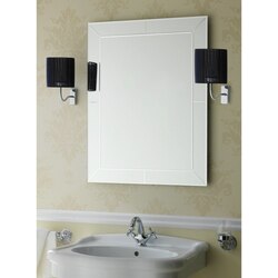 STILHAUS 968 SPECCHI 35 X 28 INCH RECTANGULAR WALL MOUNTED BEVELLED AND ENGRAVED MIRROR