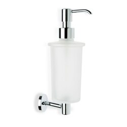 STILHAUS P30-08 PEGASO WALL MOUNTED FROSTED GLASS SOAP DISPENSER WITH BRASS