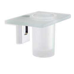 STILHAUS Q10-08 QUID WALL MOUNTED FROSTED GLASS TOOTHBRUSH HOLDER