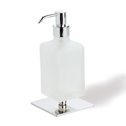 STILHAUS Q30AP-08 QUID FROSTED GLASS SOAP DISPENSER WITH CHROME BASE