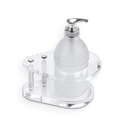 TOSCANALUCE 2563 GARDENIA FROSTED GLASS SOAP DISPENSER WITH CLEAR PLEXIGLASS BASE