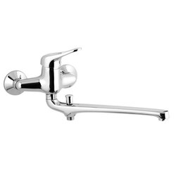 REMER K46 KISS CONTEMPORARY WALL MOUNTED SINGLE LEVER FAUCET WITH 12 INCH SPOUT IN CHROME