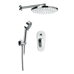 REMER L09LS02US CLASS LINE CHROME SHOWER SET WITH SHOWER HEAD, HAND SHOWER AND MIXER