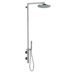REMER NT36BXLUS MINIMAL THERMAL EXTERNAL THERMOSTATIC SHOWER SINGLE LEVER MIXER SHOWER SET WITH HAND SHOWER AND SHOWER HEAD IN CHROME