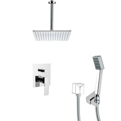 REMER SFH6097 ORSINO CHROME SQUARE SHOWER FAUCET WITH HANDHELD SHOWER
