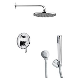 REMER SFH6151 ORSINO CHROME ROUND SHOWER FAUCET SET WITH HANDHELD SHOWER