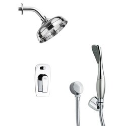 REMER SFH6186 ORSINO MODERN POLISHED CHROME SHOWER FAUCET SET WITH HAND SHOWER