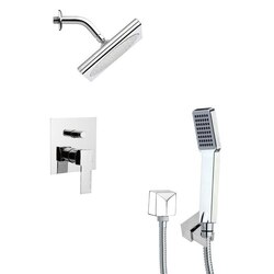 REMER SFH6194 ORSINO SQUARE MODERN SHOWER FAUCET WITH HAND SHOWER IN CHROME
