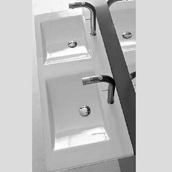 ALTHEA 30113 KLOC 49 X 20 INCH CERAMIC SINK - DOUBLE - WHITE AND SELF RIMMING