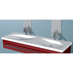 ALTHEA 30116 PLAY 57 X 20 INCH CERAMIC BATHROOM SINK - DOUBLE AND SELF RIMMING