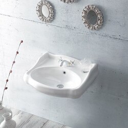 CERASTYLE 030200-U 1837 24 X 21 INCH CLASSIC-STYLE WHITE CERAMIC WALL MOUNTED SINK