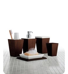 GEDY 1500 KYOTO FAUX LEATHER BATHROOM ACCESSORY SET