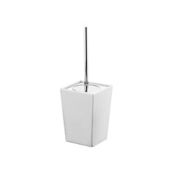 GEDY 1533 KYOTO SQUARE FAUX LEATHER AND CERAMIC TOILET BRUSH HOLDER