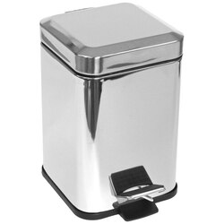 GEDY 2209 ARGENTA SQUARE WASTE BIN WITH PEDAL