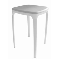 GEDY 5172 PARIDE SQUARE STOOL WITH WHITE LEGS