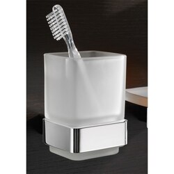 GEDY 5410 LOUNGE WALL MOUNTED FROSTED GLASS TOOTHBRUSH HOLDER