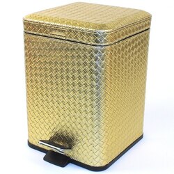 GEDY 6729 MARRAKECH SQUARE FAUX LEATHER WASTE BIN WITH PEDAL