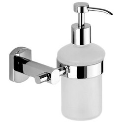 GEDY ED81-13 EDERA WALL MOUNTED ROUND FROSTED GLASS SOAP DISPENSER IN CHROME