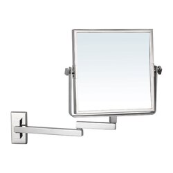 NAMEEKS AR7722-3X GLIMMER SQUARE WALL MOUNTED DOUBLE FACE 3X MAKEUP MIRROR