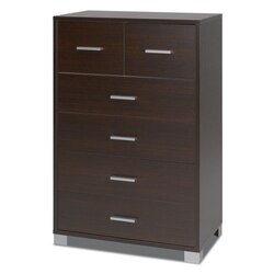 SARMOG 772 QUADRANTE 28 X 16 INCH DECORATIVE 6 DRAWER WOOD CABINET WITH CHROME-PLATED FEED AND HANDLES