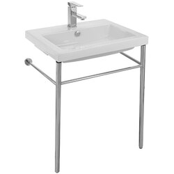 TECLA CAN01011-CON CANGAS RECTANGULAR CERAMIC CONSOLE SINK AND POLISHED CHROME STAND