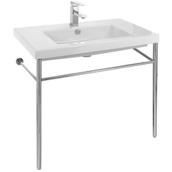 TECLA CAN02011-CON CANGAS RECTANGULAR CERAMIC CONSOLE SINK AND POLISHED CHROME STAND