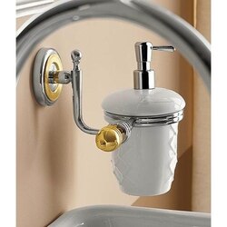 TOSCANALUCE 6523 QUEEN WALL MOUNTED CLASSIC-STYLE ROUND CERAMIC SOAP DISPENSER