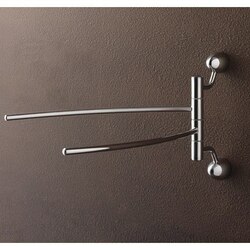 TOSCANALUCE 9019 BIS MARINA 12 INCH CHROME DOUBLE SWIVEL TOWEL BAR WITH TWO WALL MOUNTS