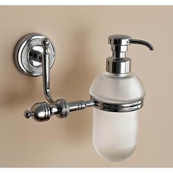 TOSCANALUCE 6523V QUEEN WALL MOUNTED CLASSIC-STYLE ROUND FROSTED GLASS SOAP DISPENSER