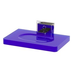 TOSCANALUCE G201 GRIP SQUARE PLEXIGLASS SOAP DISH WITH CHROME WALL MOUNT