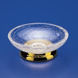WINDISCH 92131 ADDITION CRACKLED ROUND CRACKLED CRYSTAL GLASS SOAP DISH