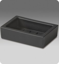 WINDISCH 92173N BOX CRYSTAL LINEAL RECTANGLE FROSTED CRYSTAL GLASS SOAP DISH IN BLACK FINISH