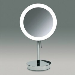 WINDISCH 99651 FREE STAND LED MIRRORS ROUND PEDESTAL LIGHTED MAGNIFYING MIRROR