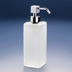 WINDISCH 90412M BOX FROZEN SQUARED TALL FROSTED CRYSTAL GLASS SOAP DISPENSER