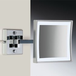 WINDISCH 99667/2/D LED MIRRORS SQUARE WALL MOUNTED LED BRASS 3X MAGNIFYING MIRROR