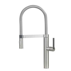 BLANCO 441407 CULINA PULL-OUT, SWIVEL SINGLE HOLE KITCHEN FAUCET IN SATIN NICKEL