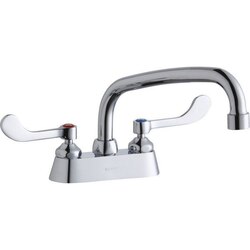 ELKAY LK406AT08T4 DECK MOUNT FAUCET WITH 8 INCH ARC TUBE SPOUT AND 4 INCH HANDLES
