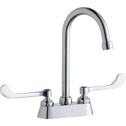 ELKAY LK406GN05T6 DECK MOUNT FAUCET WITH 5 INCH GOOSENECK SPOUT AND 6 INCH HANDLES