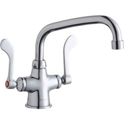 ELKAY LK500AT08T4 SINGLE HOLE WITH CONCEALED DECK MOUNT FAUCET, 8 INCH ARC TUBE SPOUT AND 4 INCH HANDLES