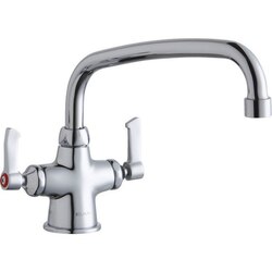 ELKAY LK500AT10L2 SINGLE HOLE WITH CONCEALED DECK MOUNT FAUCET, 10 INCH ARC TUBE SPOUT AND 2 INCH HANDLES