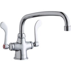 ELKAY LK500AT10T4 SINGLE HOLE WITH CONCEALED DECK MOUNT FAUCET, 10 INCH ARC TUBE SPOUT AND 4 INCH HANDLES