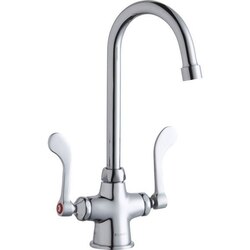 ELKAY LK500GN05T4 SINGLE HOLE WITH CONCEALED DECK FAUCET, 5 INCH GOOSENECK SPOUT AND 5 INCH HANDLES