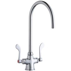 ELKAY LK500LGN08T4 SINGLE HOLE WITH CONCEALED DECK LAMINAR FLOW FAUCET, 8 INCH GOOSENECK SPOUT AND 4 INCH HANDLES