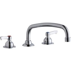 ELKAY LK800AT12L2 DECK MOUNT FAUCET WITH 12 INCH ARC TUBE SPOUT AND 2 INCH HANDLES