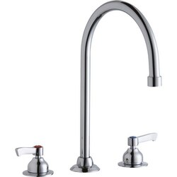 ELKAY LK800GN08L2 DECK MOUNT FAUCET WITH 8 INCH GOOSENECK SPOUT AND 2 INCH HANDLES