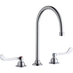 ELKAY LK800GN08T6 DECK MOUNT FAUCET WITH 8 INCH GOOSENECK SPOUT AND 6 INCH HANDLES