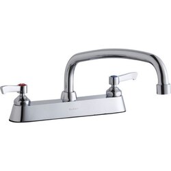 ELKAY LK810AT12L2 DECK MOUNT FAUCET WITH 12 INCH ARC TUBE SPOUT AND 2 INCH HANDLES