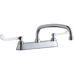 ELKAY LK810AT12T6 DECK MOUNT FAUCET WITH 12 INCH ARC TUBE SPOUT AND 6 INCH HANDLES